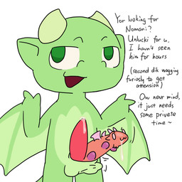 2_horns anthro big_penis claws cock_transformation duo emitting_precum genitals green_arms green_body green_ears green_eyes green_legs head_horn horn light_horn light_wings male misspelling monotone_horn multicolored_penis owo penis pink_penis sentient_penis smooth_horn tapering_penis text transformation wing_claws wings nomani_int32 european_mythology mythology nomani_(nomani_int32) wasabi_(nomani_int32) dragon mythological_creature mythological_scalie scalie western_dragon wyvern 1:1 english_text half-length_portrait portrait brother_(lore) brothers_(lore) incest_(lore) sibling_(lore)