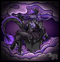 anthro black_border border cigarette claws clothing femboy male metal smoke suit zeffa mythology haldorix canid canine canis dragon mammal mythological_creature mythological_scalie scalie wolf hi_res