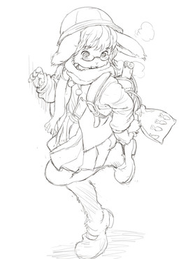 anthro backpack blouse blush bottomwear clothed clothing eyewear female flute footwear fur glasses hair hat headgear headwear jacket kemono kindergarten_uniform musical_instrument randoseru scarf school_uniform shoes short_hair simple_background skirt solo topwear uniform white_background wind_instrument woodwind_instrument young young_anthro young_female kikurage lagomorph leporid mammal rabbit monochrome sketch
