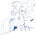 female feral looking_at_viewer solo jalm friendship_is_magic hasbro my_little_pony mane-iac_(mlp) power_ponies_(mlp) earth_pony equid equine horse mammal pony 1:1 2013 blue_and_white monochrome