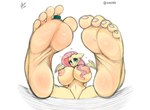 anthro anthrofied areola big_breasts blush breasts colored_nails detailed_feet digit_ring exposure_variation feet female foot_focus hair huge_breasts humanoid_feet jewelry nails nipples nude pink_areola pink_hair pink_nails pink_toenails plantigrade ring smile solo toe_ring toenails toes wings yellow_body aer0_zer0 friendship_is_magic hasbro my_little_pony mythology fluttershy_(mlp) equid equine horse mammal mythological_creature mythological_equine pegasus pony absurd_res digital_media_(artwork) hi_res