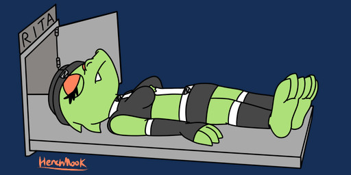 anthro arm_warmers armwear barefoot biped bottomwear breasts clothing corpse crop_top cute_fangs death eyelashes eyes_closed fangs feet female green_body grey_armwear grey_bottomwear grey_clothing grey_hat grey_headwear grey_legwear grey_topwear hat headgear headwear leg_warmers legwear miniskirt morgue orange_eyeshadow shirt side_view skirt solo teeth topwear henchmook 2:1 alpha_channel digital_media_(artwork) full-length_portrait portrait