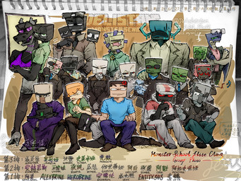 abstract_background ambiguous_gender andromorph anthro block_head bone chair chibi classmates clothing female furniture group group_photo intersex list logo magic_user male monster_girl_(genre) monster_school multiple_character notebook notebook_paper_background on_chair pattern_background photo photo_shoot school school_uniform simple_background sitting sitting_on_another sitting_on_chair skeleton slime standing text traditional_line_art uniform warm_lighting white_background witch writing_in_notebook yearbook delisbertan creepypasta delistan european_mythology greek_mythology microsoft minecraft mojang mythology urban_legend xbox xbox_game_studios alex_(minecraft) alexbrine arachne_(delistan) aurelia_(delistan) cree_(delistan) enderon_(delistan) endroness ghastia_(delistan) herobrine phanmite_(delistan) skelight_(delistan) slimea_(delistan) vexy_(delistan) veyr_(delistan) voidra_(delistan) wirinther_(delistan) wither_(delistan) zompig_(delistan) arachne arachnid arthropod creeper_(minecraft) dragon elder_guardian ender_dragon enderman enderwoman entity human humanoid illager_(minecraft) mammal mythological_creature mythological_scalie phantom_(minecraft) piglin scalie skeleton_(minecraft) slime_(minecraft) spider spider_(minecraft) suine undead vex_(minecraft) villager_(minecraft) vindicator_(mincraft) warden_(minecraft) wither_(minecraft) wither_skeleton zombie zombie_(minecraft) zombified_piglin 2026 4:3 chinese_text cross-hatching digital_media_(artwork) full-length_portrait handwritten_text hatching_(art) line_art model_sheet monochrome portrait shaded signature sketch warm_colors watermark