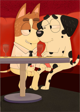 anthro date duo male male/male masturbation wildside_45 bluey_(series) bucky_dunstan frank_(bluey) canid canine canis dalmatian domestic_dog hunting_dog mammal terrier toy_dog toy_fox_terrier