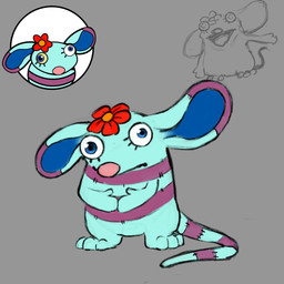 3_toes accessories_only accessory anthro biped blue_body blue_eyes blue_fur blue_inner_ear derp_eyes dipstick_ears ear_markings eyelashes feet female flower flower_on_head fur grey_background markings mitten_hands multicolored_ears open_mouth pink_nose plant plushie pupils purple_markings purple_stripes rat_tail red_flower seam_(sewing) simple_background solo standing striped_markings striped_tail stripes tail tail_markings toes tongue yellow_sclera thehowlord glitch_productions the_amazing_digital_circus rattie_(tadc) animate_inanimate living_plushie mammal murid murine rat rodent 1:1 concept_art digital_drawing_(artwork) digital_media_(artwork) full-length_portrait hi_res official_art partially_colored portrait sketch