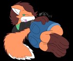 anthro big_butt bottomwear brown_body brown_fur brown_hair butt clothing feet female fluffy fluffy_tail fur green_eyes hair hand_on_butt hoodie looking_at_viewer looking_back looking_back_at_viewer multicolored_body multicolored_fur orange_body orange_fur rear_view shorts smile solo tail tongue tongue_out topwear white_body white_fur ssecrets151 macy canid canine fox mammal absurd_res alpha_channel hi_res