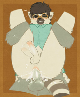 anal anal_penetration anthro anthro_penetrated anus balls bodily_fluids clothing cum cum_in_ass cum_inside cumshot duo ejaculation erection eyewear faceless_character faceless_male femboy genital_fluids genitals glasses humanoid_genitalia humanoid_penis male male/male male_anthro male_penetrated male_penetrating male_penetrating_male orange_background penetration penile penile_penetration penis penis_in_ass sex shirt simple_background topwear wearing_glasses critterclinic dex_(critterclinic) lemur mammal primate strepsirrhine 2026 hi_res