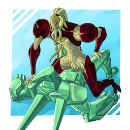 2_toes 4_fingers 4_toes ambiguous_penetration blue_background blush bodily_fluids breathing_apparatus clothed clothing cowgirl_position crystal crystal_body duo facial_markings feet female female_on_top female_penetrated fingers from_front_position genital_fluids glistening glistening_body green_body green_markings head_markings light male markings nude on_bottom on_top partially_clothed penetration pink_eyes red_clothing red_markings sex shadow simple_background spikes spikes_(anatomy) teeth_showing tentacles toes vaginal_fluids lumen_fox ben_10 cartoon_network myaxx tetrax_shard alien chimera_sui_generis crystal_creature elemental_creature mineral_fauna petrosapien 1:1 absurd_res hi_res lighting shaded signature