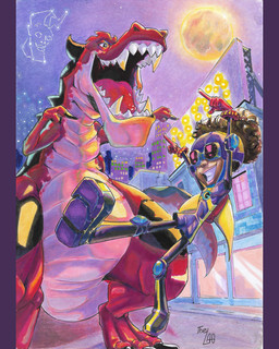 clothing feral moon purple_clothing purple_suit red_body red_skin suit young the_lag disney marvel moon_girl_and_devil_dinosaur devil_dinosaur_(moon_girl_and_devil_dinosaur) lunella_lafayette moon_girl_(moon_girl_and_devil_dinosaur) the_beyonder dinosaur human mammal prehistoric_species reptile saurischian scalie theropod tyrannosaurid tyrannosauroid tyrannosaurus tyrannosaurus_rex 2024 4:5 hi_res traditional_media_(artwork)