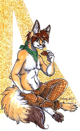 4_toes abstract_background anthro big_ears bottomwear brown_bottomwear brown_clothing brown_pants checkered checkered_bottomwear checkered_clothing checkered_pants clothing cookie feet food green_clothing green_kerchief hair huge_ears kerchief male pants pattern_bottomwear pattern_clothing pattern_kerchief pattern_pants simple_background solo striped_clothing striped_kerchief stripes tail toes enaya-thewhitewolfen keksy keksy24 canid canine fennec_fox fox mammal true_fox 2012