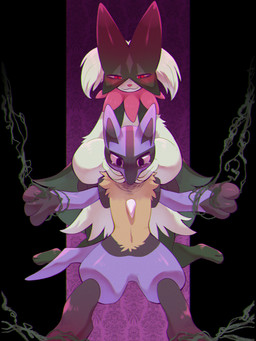 3_fingers 3_toes :3 ambiguous/ambiguous ambiguous_anthro ambiguous_gender anthro anthro_on_anthro arms_tied bdsm biped black_body black_eyes black_fur black_inner_ear blue_body blue_ears blue_fur blue_tail blush blush_lines bodily_fluids bondage bound chest_spike crying dominant dominant_ambiguous dominant_anthro duo featureless_crotch feet fingers frill_(anatomy) front_view fur gloves_(marking) green_body green_fur head_grab interspecies kemono kneeling legs_tied looking_at_another markings mask monotone_tail multicolored_body multicolored_fur narrowed_eyes neck_frill nude nude_ambiguous nude_anthro pattern_background paws pink_nose plant red_eyes restraints simple_background sitting smile spikes spikes_(anatomy) submissive submissive_ambiguous submissive_anthro tail tears toes vine_bondage vines yellow_body yellow_fur kurumilky6 nintendo pokemon canid canine felid feline generation_4_pokemon generation_9_pokemon lucario mammal meowscarada pokemon_(species) 2024 3:4 absurd_res colored digital_media_(artwork) hi_res shaded