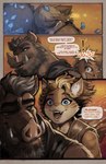3_panel_comic anthro beard biker biker_jacket blonde_hair brown_body brown_fur clothing dialogue duo facial_hair fangs femboy fur grey_hair hair half-closed_eyes male narrowed_eyes open_mouth open_smile smile speech_bubble tan_body tan_fur teeth text topwear tusks vest wide_eyed yellow_body yellow_fur bleats burnside_(bleats) summer_(bleats) domestic_cat felid feline felis mammal suid suine sus_(pig) wild_boar 2025 comic english_text hi_res