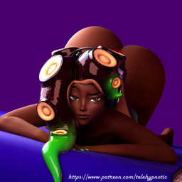 butt female pseudo_hair simple_background solo tentacle_hair tentacles telehypnotic nintendo splatoon marina_(splatoon) aquatic cephalopod humanoid mollusk octarian octoling 1:1 3d_(artwork) 3d_animation animated digital_media_(artwork) hi_res no_sound short_playtime video