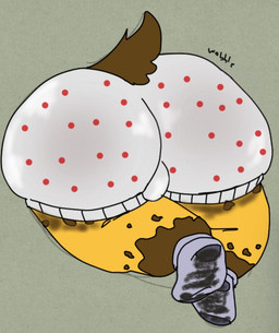 anthro backsack balls big_butt briefs brown_tail bulge butt butt_focus butt_jiggle clothing dirty dirty_clothing dirty_socks footwear fur genitals jiggling leg_focus male markings onomatopoeia socks solo sound_effects spots spotted_body spotted_fur tail text underwear wobble unknown_artist hyena mammal spotted_hyena half-length_portrait portrait