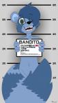 anthro arrested fangs lineup looking_at_viewer male open_mouth simple_background smile solo teeth text tongue rickochet bandito_(rickochet) mammal procyonid raccoon 2020 absurd_res digital_media_(artwork) english_text hi_res model_sheet