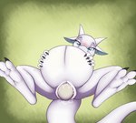 anthro belly big_belly biped blue_eyes blush bodily_fluids egg egg_from_pussy feet female front_view genital_fluids genitals green_background hand_on_own_belly horn huge_belly looking_down_at_self low-angle_view lying navel non-mammal_navel non-mammal_pussy nude on_back oviposition pregnant pregnant_anthro pregnant_female pupils pussy simple_background slit_pupils soles solo spread_legs spreading vaginal_fluids white_body tomek1000 dax_(dax1) lizard reptile scalie 2020 colored shaded
