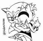 accessory anthro big_tongue bleh blowing_raspberries butt clothing dress duo female gloves hair_accessory hairband handwear hug looking_back making_faces male male/female pbbt pbbth tongue tongue_out sheila96716588 sega sonic_the_hedgehog_(series) amy_rose sonic_the_hedgehog eulipotyphlan hedgehog mammal monochrome