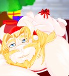 anthro big_butt blue_eyes butt male merry_christmas overweight overweight_anthro overweight_male solo gaek undertale_(series) asgore_dreemurr bovid caprine goat mammal hi_res