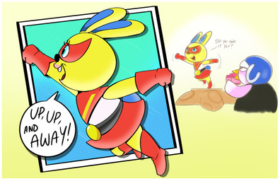 action_pose anthro beak belt belt_buckle black_belt black_clothing black_nose black_shirt black_tank_top black_topwear blue_clothing blue_eyes blue_hat blue_headwear blue_inner_ear blue_tail bodily_fluids boots border bottomwear buckle buckteeth camera clothed clothed_anthro clothed_female clothing dialogue duo eyelashes feathers female female_anthro fist footwear fully_clothed fully_clothed_anthro fully_clothed_female fur gloves grey_eyes handwear hat headgear headwear holding_camera holding_object light lipstick long_ears makeup male male_anthro multicolored_body multicolored_feathers nervous nervous_smile nervous_sweat on_one_leg open_mouth open_smile orange_beak pink_body pink_feathers pink_lipstick pose red_boots red_bottomwear red_clothing red_footwear red_gloves red_handwear red_mask red_skirt red_tongue scut_tail shirt shoes short_tail side_view skirt smile standing stump sweat tail taking_picture tank_top teeth text tongue topwear two_tone_body two_tone_feathers white_border white_clothing white_shirt white_tank_top white_topwear yelling yellow_body yellow_fur cookieboy011 animal_crossing nintendo mira_(animal_crossing) puck_(animal_crossing) avian bird lagomorph leporid mammal penguin rabbit 2023 colored digital_drawing_(artwork) digital_media_(artwork) english_description english_text hi_res lighting multiple_scenes shaded