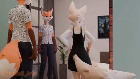 anthro bed black_clothing black_dress breasts cheek_tuft clothed clothing digit_ring dipstick_tail dress duo ear_piercing ear_ring exposure_variation facial_tuft female fingers fur furniture gloves_(marking) husband_and_wife jewelry male male/female markings married_couple mirror orange_body orange_fur picture_frame piercing ring ring_piercing tail tail_markings tuft wedding_ring white_body white_fur foxdee_foxtail vincent_van_gogh howlermonki_(va) invadernoodles_(va) the_starry_night fany_(foxdee) foxdee_(character) canid canine canis fennec_fox fox mammal true_fox 16:9 1889 19th_century 2023 3d_(artwork) 3d_animation ancient_art animated digital_media_(artwork) mixed_media oil_painting_(artwork) painting_(artwork) portrait short_playtime sound traditional_media_(artwork) traditional_painting_(artwork) video voice_acted widescreen