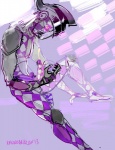 balls bodily_fluids checkered cum ejaculation erection genital_fluids genital_markings genitals hands-free humanoid_genitalia humanoid_penis male markings orgasm penis penis_markings purple_eyes solo standing kenno_arkkan yellowpower jojo's_bizarre_adventure purple_haze_(jjba) stand_(jjba) absurd_res hi_res meme