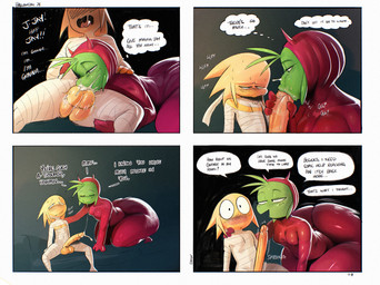 2_horns 4_fingers anthro asking_another balls becoming_erect becoming_flaccid belly bent_over big_butt big_penis black_eyes bodily_fluids bowl butt butt_from_the_front clothed clothing container costume crossed_legs cum cum_in_mouth cum_inside cum_on_face cumshot curvy_figure darkened_glans deep_throat devil_costume dialogue duo ejaculation erection excited exclamation_point eyes_closed fake_horns fake_tail fellatio femboy fingers fist four_frame_image furniture genital_fluids genitals glans glistening glistening_balls glistening_body glistening_butt glistening_clothing glistening_eyes glistening_genitalia glistening_glans glistening_legs glistening_moobs glistening_penis glistening_skin glistening_skinsuit glistening_thighs green_body green_pseudo_hair green_skin hand_on_leg hand_on_penis hand_on_thigh handjob holidays horn huge_butt huge_penis huge_thighs intersex intersex/male larger_intersex leaking_precum light long_penis looking_pleasured male masturbation mommy_kink moobs mostly_nude motion_blur motion_lines mummy_costume mummy_wrappings musical_symbol narrowed_eyes navel navel_outline nervous not_furry open_mouth oral oral_penetration orange_balls orange_body orange_glans orange_penis orange_pseudo_hair orange_skin penetration penile penile_masturbation penile_penetration penis pose precum precum_squirt pseudo_hair rear_view red_clothing red_skinsuit sex shocked simple_background sitting sitting_together size_difference skinsuit slightly_chubby small_but_hung smaller_male sofa speech_bubble suggestive sweat sweatdrop sweaty_face symbol tail talking_to_another teapot_(body_type) teasing text thick_thighs tight_clothing voluptuous voluptuous_intersex white_sclera wide_hips sqoon halloween jay_(sqoon) panpan alien humanoid puwa 2025 artist_name colored comic dated digital_drawing_(artwork) digital_media_(artwork) english_text hi_res lighting multiple_scenes shaded intersex_(lore)