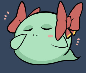 accessory blush bow_(feature) bow_accessory bow_ribbon eyes_closed hair_accessory hair_bow hair_ribbon not_furry raised_hand ribbons simple_background smile petronoise mario_bros nintendo paper_mario lady_bow boo_(mario) ghost spirit