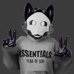 ambiguous_gender anthro clothing gesture hand_gesture hoodie male solo text text_on_clothing text_on_hoodie text_on_topwear topwear v_sign bratzdev blender_(copyright) blender_cycles changed_(video_game) puro_(changed) canid canine humanoid mammal 3d_(artwork) digital_media_(artwork)