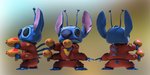 3d_(artwork) 4_arms 4_fingers alien antennae_(anatomy) back_spines big_nose black_eyes blue_body blue_claws blue_fur blue_nose claws digital_media_(artwork) dipstick_antennae disney experiment_(lilo_and_stitch) fingers fur head_tuft hi_res iftane_take lilo_and_stitch multi_arm multi_limb multi_wielding multicolored_antennae multiple_angles notched_ear small_tail solo spacesuit standing stitch_(lilo_and_stitch) tail toe_claws tuft