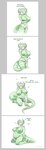 anthro areola big_breasts biped blush breast_expansion breasts dialogue expansion gender_transformation genital_growth genitals green_areola green_body green_nipples growth gynomorph herm huge_breasts hyper hyper_breasts intersex kneeling legs_together looking_pleasured markings mth_transformation mti_transformation navel nipples non-mammal_breasts non-mammal_navel non-mammal_nipples nude one_eye_closed penis penis_growth pregnant pregnant_anthro pregnant_herm pregnant_intersex prehensile_penis rapid_pregnancy simple_background sitting sitting_on_ground solo spread_legs spreading standing tail text tongue tongue_out transformation transformation_sequence white_background white_markings strawberrytfs ganrigora alien 2019 artist_name colored comic english_text hi_res shaded herm_(lore)