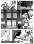 abluedeer anthro asphyxia_lemieux chaosie comic domestic_cat eyewear felid feline felis female glasses greyscale halo hi_res mammal mephitid monochrome skunk tail