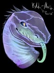 anthro male markings practice purple_body purple_skin simple_background skeletal skeleton_(marking) solo translucent transparent_background warm_up lofinebulae kal-meris_(lofinebulae) prism_basilisk reptile scalie snake 3:4 alpha_channel headshot_portrait hi_res portrait