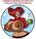 anthro big_breasts breasts christmas_clothing clothed clothing ear_piercing ear_ring female holidays holly_(plant) huge_breasts looking_at_viewer mature_female mistletoe nipple_piercing nipples piercing plant ring_piercing smile solo thick_thighs wide_hips deaddog2007 krocialblack christmas disney goof_troop peg_pete canid canine canis domestic_dog mammal digital_media_(artwork) hi_res