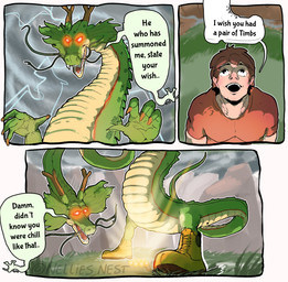 Rating: s
ID: 5680550
Date: 2025-07-01 18:04:05 -0400
Status: active
Score: 117
4_fingers absurd_res boots clothing comic dialogue digital_drawing_(artwork) digital_media_(artwork) dragon dragon_ball eastern_dragon english_text fangs fingers footwear green_body hi_res human humor macro mammal meme mythological_creature mythological_scalie mythology nellies_nest red_eyes scalie shenron shitpost shoes teeth text timberland whiskers post #5680550