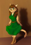 anthro bow_(feature) brown_hair clothing female hair plantigrade solo soovka grace_(hungrydoor) domestic_cat felid feline felis mammal 2021 hi_res