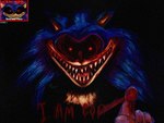 anthro blood blue_body blue_fur bodily_fluids clothing creepy demonic evil_grin fur gloves handwear horror_(theme) looking_at_viewer male nightmare_fuel red_eyes scary sharp_teeth smile solo teeth where_is_your_god_now writing_text adyrosez ian-exe creepypasta sega sonic.exe_(creepypasta) sonic_the_hedgehog_(series) sonic.exe eulipotyphlan hedgehog mammal 4:3 multiple_images