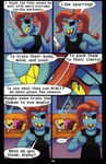 absolutedream absurd_res alphys comic dialogue duo english_text eye_patch eyewear fish glasses hi_res lizard marine reptile scalie sleeping text undertale undertale_(series) undyne