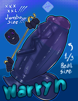 anthro big_dildo blue_background blue_penis blue_text condom dark_body dark_skin dildo directional_arrow duo exclamation_point facial_piercing genitals glans glistening male measuring measuring_penis nose_piercing nose_ring penis piercing purple_eyes purple_glans purple_penis ring_piercing sex_toy sexual_barrier_device shocked simple_background suction_cup_dildo tape_measure text veiny_dildo maltus_vandrel microsoft minecraft mojang xbox_game_studios brendan_(trickrex) warryn_(trick_rex) enderman warden_(minecraft) hi_res