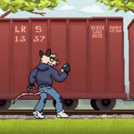 anthro blue_clothing blue_hoodie blue_topwear bottomwear box_railcar boxcar brown_body brown_fur caught_in_the_act clothed clothing denim denim_bottomwear denim_clothing footwear freight_railcar fully_clothed fur graffiti grass gravel hoodie jeans male music paint pants plant railway railway_track shoes sirens smile sneakers solo spray_paint stationary_vehicle tan_body tan_fur topwear torn_bottomwear torn_clothing torn_pants train tree vandalism vehicle andyl4nd rhysio american_opossum mammal marsupial 1:1 2020 animated digital_media_(artwork) loop pixel_(artwork) pixel_animation short_playtime sound webm