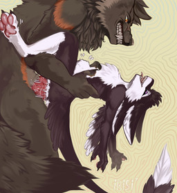 3_fingers 3_toes 4_ears abdominal_bulge abstract_background ambiguous_gender ambiguous_penetrated ambiguous_penetration animal_genitalia animal_penis anthro anthro_on_anthro anthro_penetrated anthro_penetrating anthro_penetrating_anthro anthro_penetrating_male big_knot big_penis black_body black_claws black_feathers black_finger_claws black_fur black_nose black_sclera black_tail black_toe_claws bodily_fluids brown_body canine_genitalia canine_penis chest_tuft claws clenched_teeth countershade_face countershade_fur countershading digitigrade dominant dominant_anthro dominant_male dripping duo emanata enjoying erection eye_roll facial_scar facial_tuft fangs feathered_wings feathers feet finger_claws fingers fleshlight_position fluffy fluffy_tail from_front_position fucked_silly fur genital_fluids genitals grabbing grey_body grey_fur grin hair hand_on_belly holding_another interspecies knot knotted_penis large_penetration larger_anthro larger_dom larger_male long_tail looking_at_another looking_down looking_pleasured male male/ambiguous male_anthro male_on_anthro male_penetrating male_penetrating_anthro markings midair monotone_genitals monotone_penis motion_lines multi_ear multicolored_body multicolored_fur multicolored_tail nude nude_anthro nude_male open_mouth orange_body orange_eyes orange_fur pawpads paws penetration penile penile_penetration penis pink_genitals pink_pawpads pink_penis pink_tongue purple_eyes red_genitals rough_sex scar sex sheath side_view simple_background size_difference slim smaller_anthro smaller_penetrated smile standing standing_sex submissive tail teeth text thrusting toe_claws toes tongue tongue_out tuft tufted_fur white_body white_feathers white_fur winged_arms wings ibisi fyr_(fenrir784) kael_(beleynn) avali avian bird canid canine canis mammal wolf 2026 absurd_res artist_name colored digital_drawing_(artwork) digital_media_(artwork) english_text hi_res shaded signature