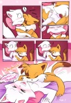 >_< anthro between_breasts bittersweet_candy_bowl blush breasts comic domestic_cat eyes_closed featureless_breasts felid feline felis female hi_res lucy_(bcb) male male/female mammal mimimarie nude paulo_(bcb) tickling