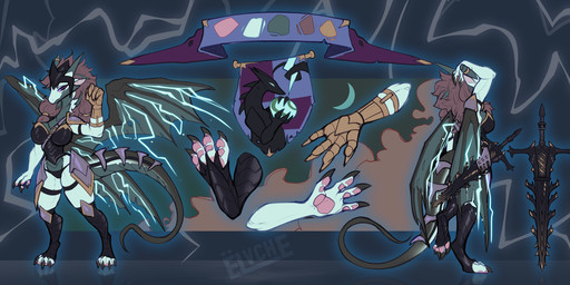 anthro armor female feral melee_weapon solo sword weapon wings conditional_dnp elvche mythology dragon mythological_creature mythological_scalie scalie 2025 digital_media_(artwork) model_sheet