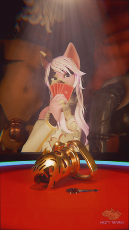 ambiguous_gender animal_genitalia animal_penis anthro balls card chastity_cage chastity_device clothing dress equine_genitalia equine_penis genitals gold_(metal) gold_chastity_cage gold_chastity_device group key male nude_anthro penis playing_card poker poker_table spotlight stylized_chastity_cage trio meltytaiyaki baronvonwaffle neo_taiyaki rocky_taiyaki equid equine felid feline ghostly_horse horse imp impbold_(mojpoj3d) mammal vixine_(heckadecima) 3d_(artwork) 4k 9:16 absurd_res digital_media_(artwork) hi_res
