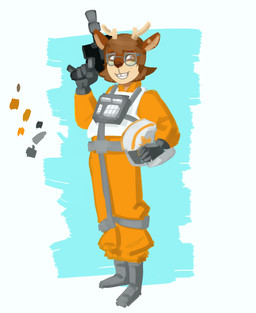 anthro armor eyewear female glasses headgear helmet solo x-wing_uniform unknown_artist star_wars becky_gilmore deer humanoid mammal new_world_deer reindeer