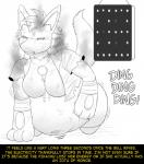 anthro belly big_belly breasts detailed_navel female navel solo text vore fidchellvore nintendo pokemon fan_character hildegard_(fidchellvore) generation_4_pokemon lucario pokemon_(species) 2019 comic female_(lore)