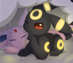 3_toes :3 ambiguous_feral ambiguous_gender bedding black_body black_ears black_fur black_tail detailed_background duo ear_markings entwined_tails eyelashes eyes_closed facial_markings feet feral forehead_gem forehead_markings fur gem glowing glowing_body glowing_fur glowing_markings head_markings kemono leg_markings looking_at_viewer lying markings monotone_body monotone_fur monotone_tail multicolored_body multicolored_ears multicolored_fur no_sclera on_front one_eye_closed pink_body pink_ears pink_fur pink_tail pupils quadruped red_eyes ring_(marking) sleeping tail tail_coil three-quarter_view toes two_tone_body two_tone_ears two_tone_fur under_covers wink yellow_body yellow_ears yellow_fur yellow_markings nacl_chicken nintendo pokemon eeveelution espeon felid feline generation_2_pokemon mammal pokemon_(species) umbreon 2025 absurd_res colored digital_media_(artwork) hi_res shaded signature simple_shading