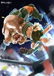 anthro belly bottomwear bulge clothing detailed_background fighting_ring humanoid_hands male overweight overweight_anthro overweight_male shorts solo yu_chi_i lifewonders tokyo_afterschool_summoners hombre_tigre_(tas) felid mammal pantherine tiger 2020