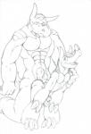 anthro barazoku bodily_fluids cum cum_string duo erection genital_fluids genitals grinding hot_dogging kneeling larger_male male male/male mascot penis sex size_difference smaller_male standing hopelesshighschool breath_of_fire capcom fifa fuleco rand_(breath_of_fire) armadillo mammal xenarthran graphite_(artwork) hi_res line_art monochrome sketch traditional_media_(artwork)