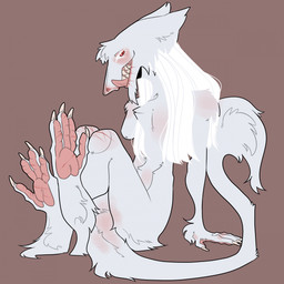 4_toes amputee anthro blue_body blue_fur brown_background claws disability feet femboy foot_focus fur hair hand_feet long_hair male missing_arm scar sharp_teeth simple_background sitting solo teeth toe_claws toes tongue tongue_out white_hair hamham_gd eek_(hamham_gd) sergal 1:1 hi_res