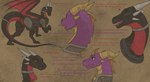 armor black_body black_scales dialogue discussion duo feet female feral horn jewelry male multi_horn necklace purple_body purple_scales rear_view scales sign tail text wings apollyondragon activision mythology spyro_the_dragon cynder spyro dragon mythological_creature mythological_scalie scalie 2023 comic digital_drawing_(artwork) digital_media_(artwork) english_text hi_res